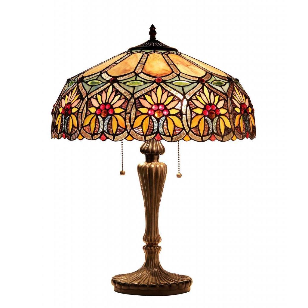 Chloe Tiffany Style Floral Design 2 Light Table Lamp