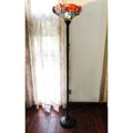 Gracewood Hollow Mueenuddin Tiffany Style Floral Shade With Antique Bronze Floor Lamp