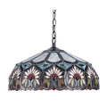 Chloe Tiffany Style Floral Design 2 Light Dark Bronze Pendant
