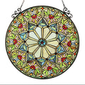 Chloe Tiffany Style Floral Design Stained Glass Window Panel