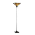 Chloe Tiffany Style Mission Design 1 Light Dark Antique Bronze Torchiere