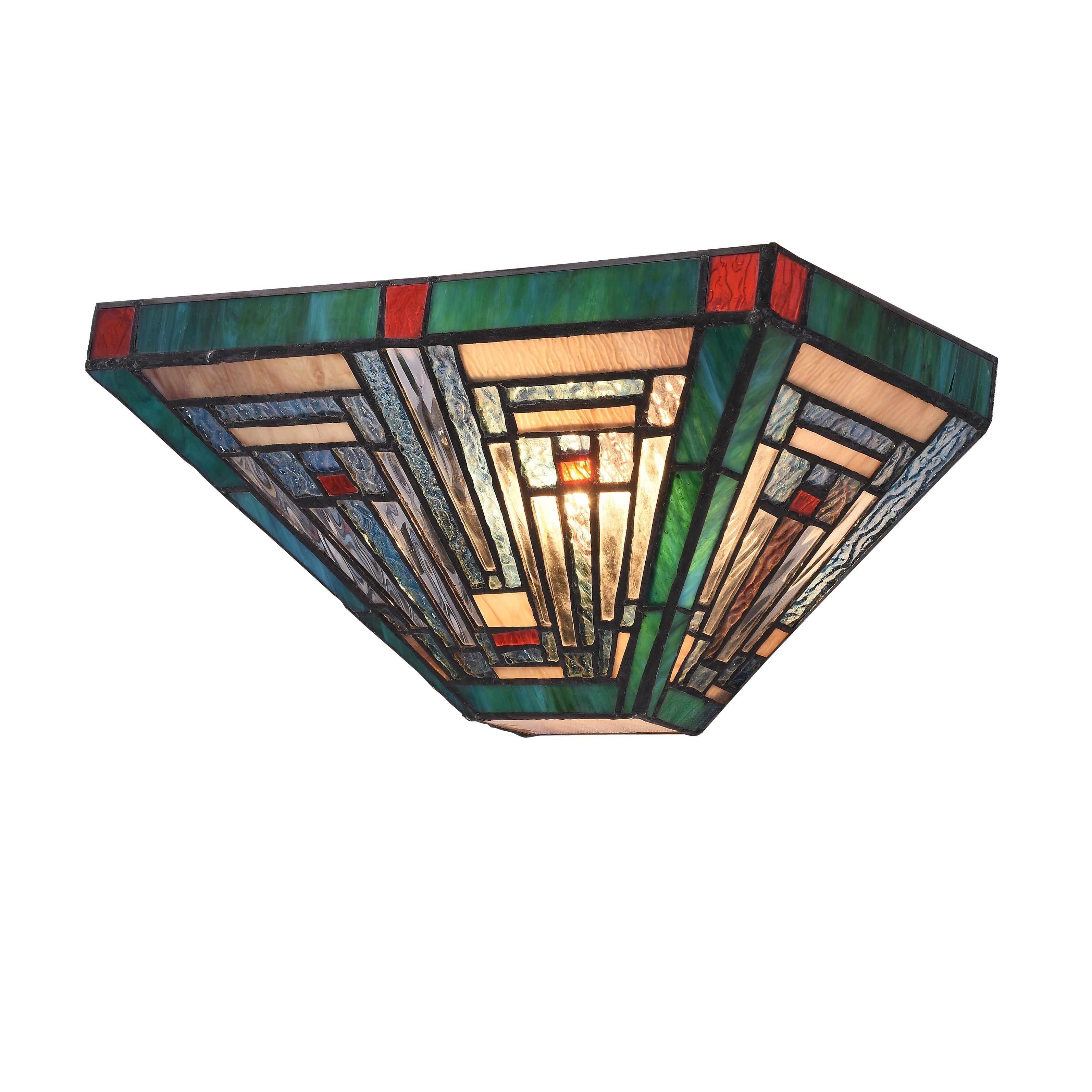 Gracewood Hollow Kamatenda 1 Light Mission Style Stained Glass Wall Sconce