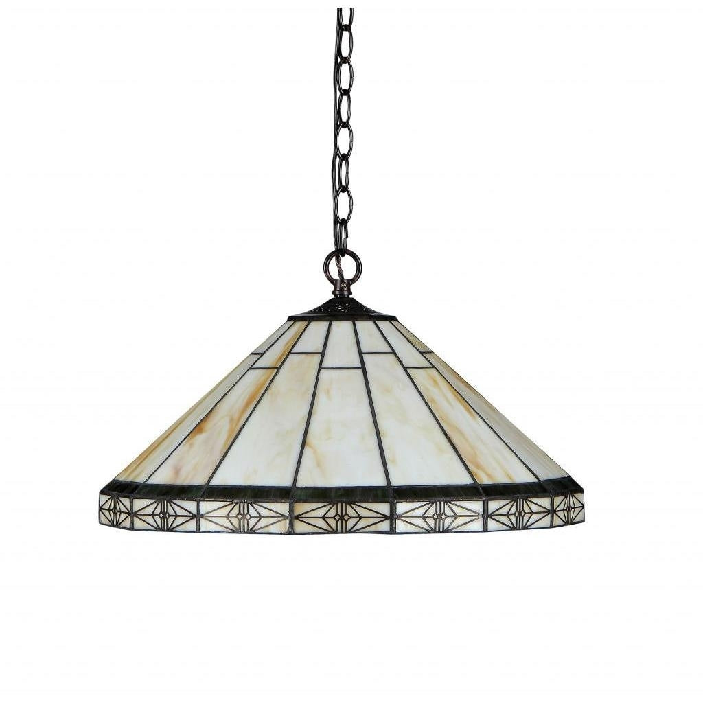 Chloe Tiffany Style Mission Design 2 Light Bronze Pendant