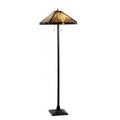 Chloe Tiffany Style Mission Design 2 Light Dark Antique Bronze Floor Lamp