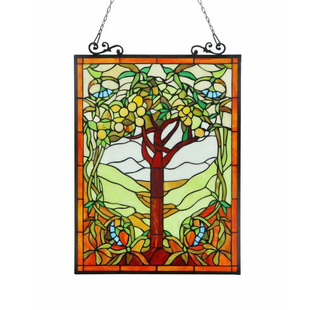 Chloe Tiffany Style Tree Of Life Window Art Glass Panel