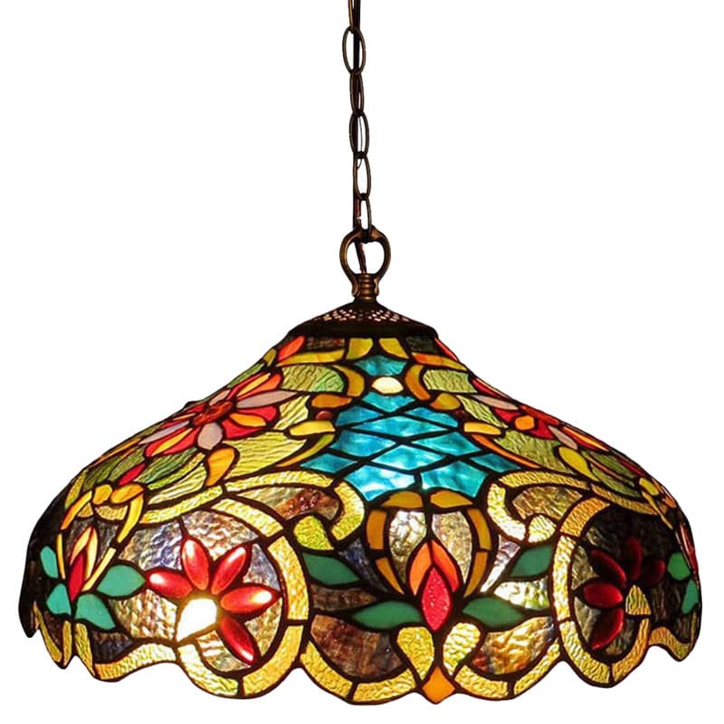 Chloe Tiffany Style Victorian Design 2 Light Bronze Pendant