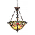 Chloe Tiffany Style Victorian Design 3 Light Inverted Pendant Fixture