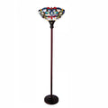 Gracewood Hollow Chopra Tiffany Style Antique Bronze Floor Lamp