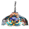 Chloe Tiffany Style Victorian Dragonfly Design 2 Light Pendant