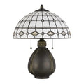 Tiffany Table Lamp With Glass Patterns N A
