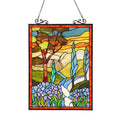 Chloe Tiffany Style Country Scene Rectangular Window Panel