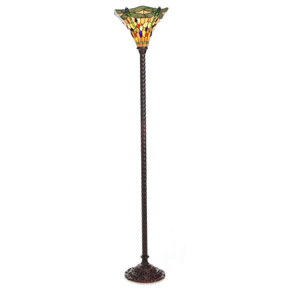 Tiffany Style Dragonfly Torchiere Lamp