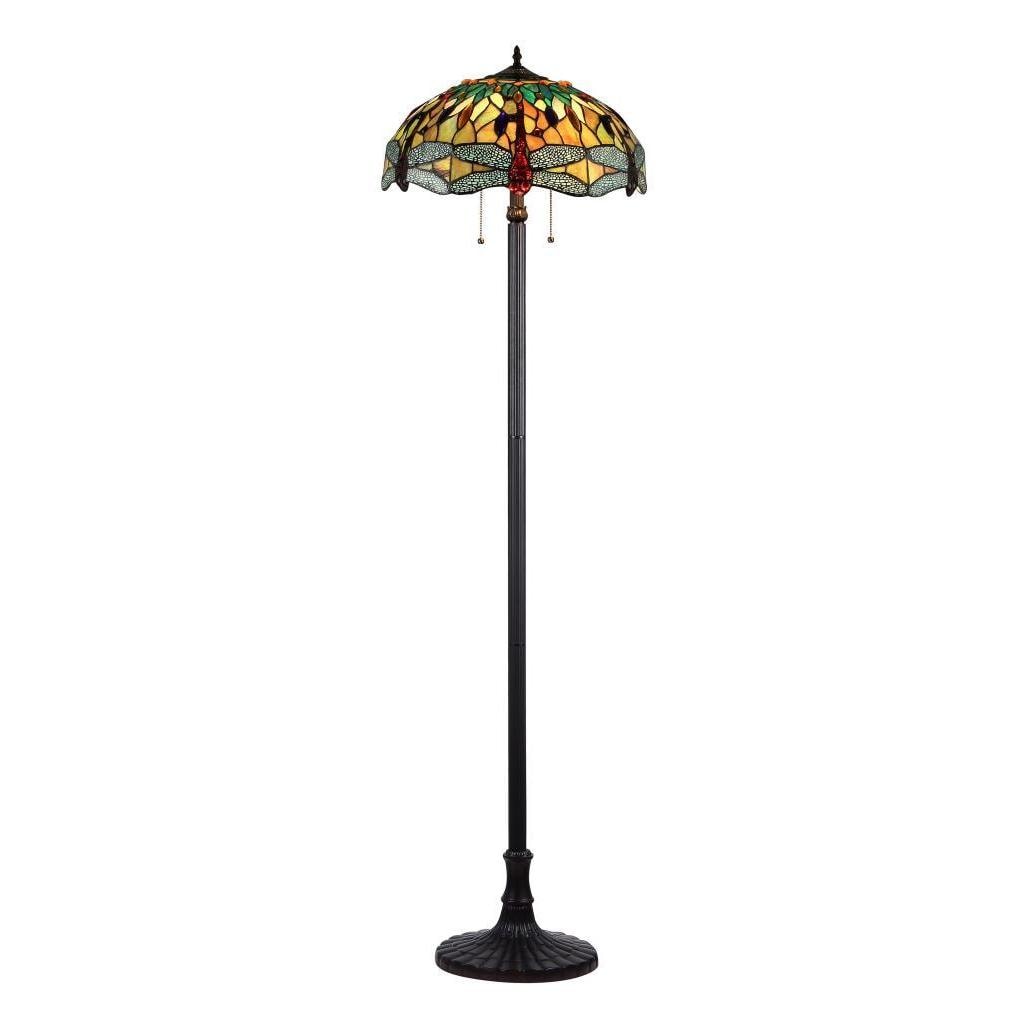 Chloe Tiffany Style Dragonfly Design 2 Light Floor Lamp