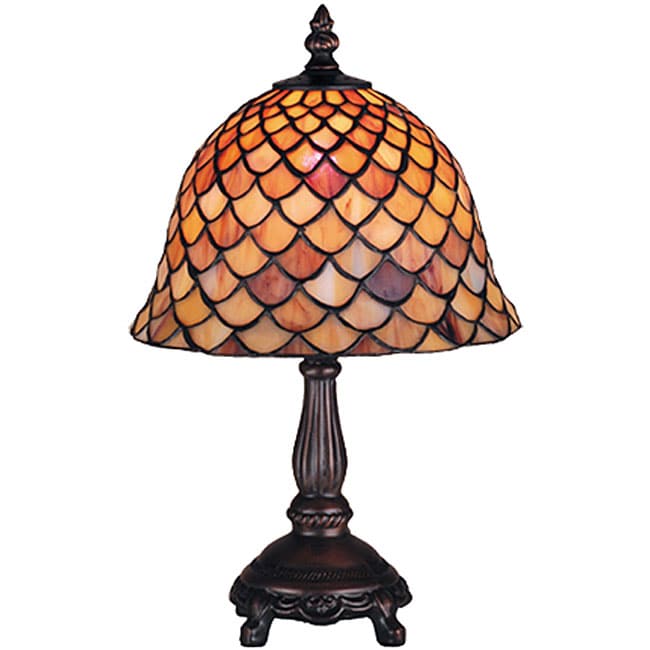 Tiffany Style Fishscale 13.5 Inch Mini Lamp