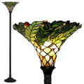 Tiffany Style Green Leaf Torchiere Lamp