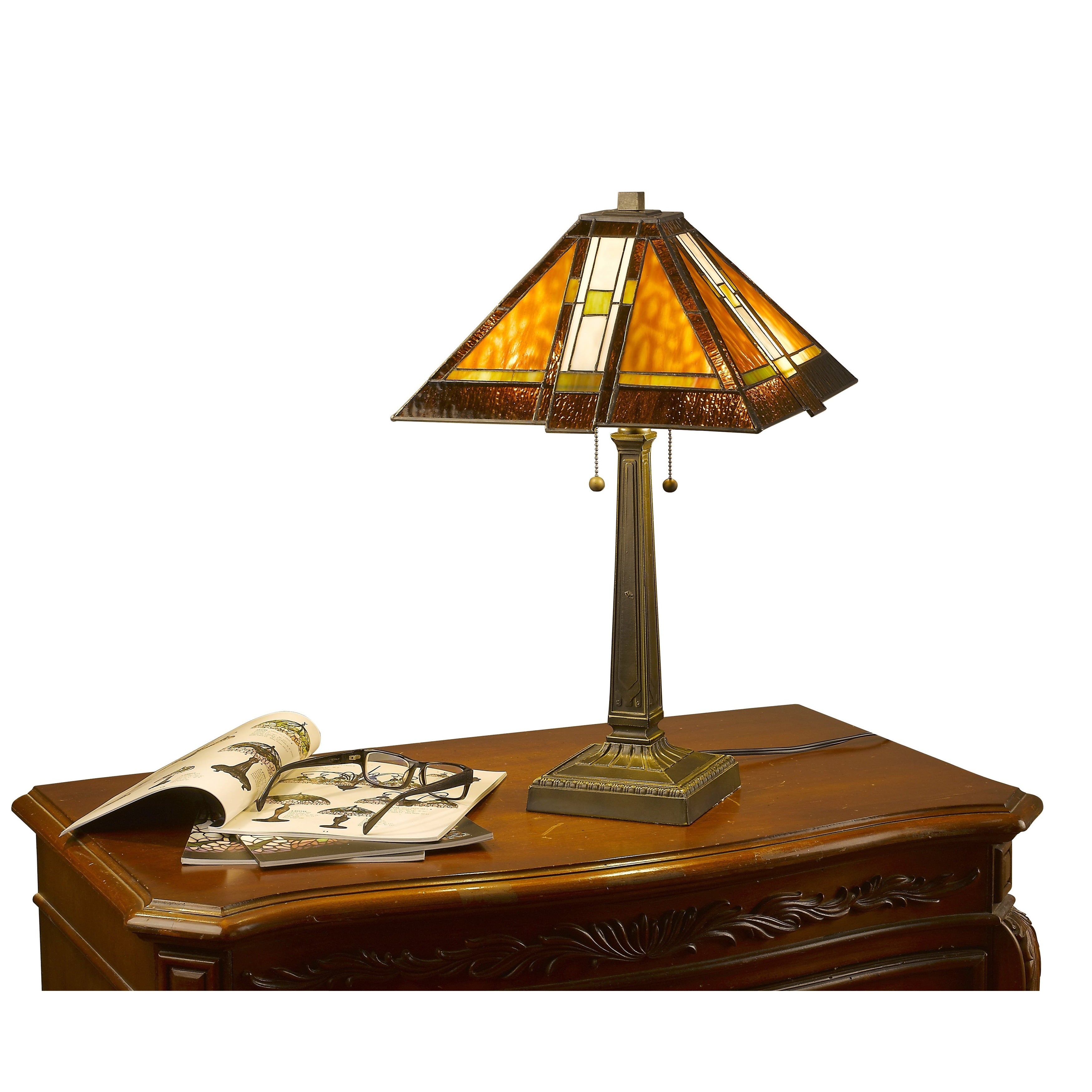 Tiffany Style Mission Aztec Table Lamp