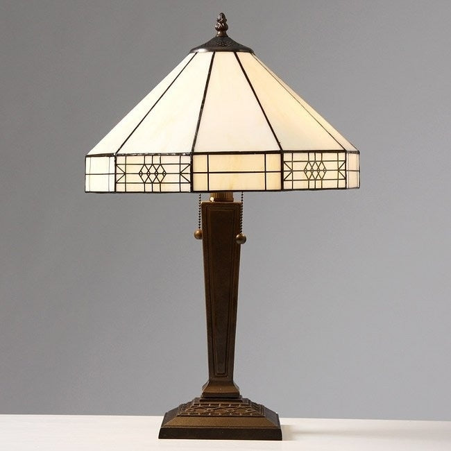 Tiffany Style Mission Style White Table Lamp