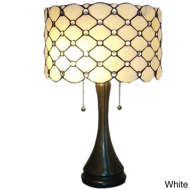 Warehouse Of Tiffany Bronze Stained Glass Tiffany Style Table Lamp