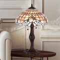 Tiffany Style Pearl White Baroque Table Lamp