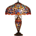 Chloe Tiffany Style Victorian Design Double Lit 2 1 Dark Bronze Table Lamp