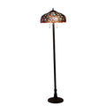 Chloe Tiffany Style Victorian Design 2 Light Dark Bronze Floor Lamp