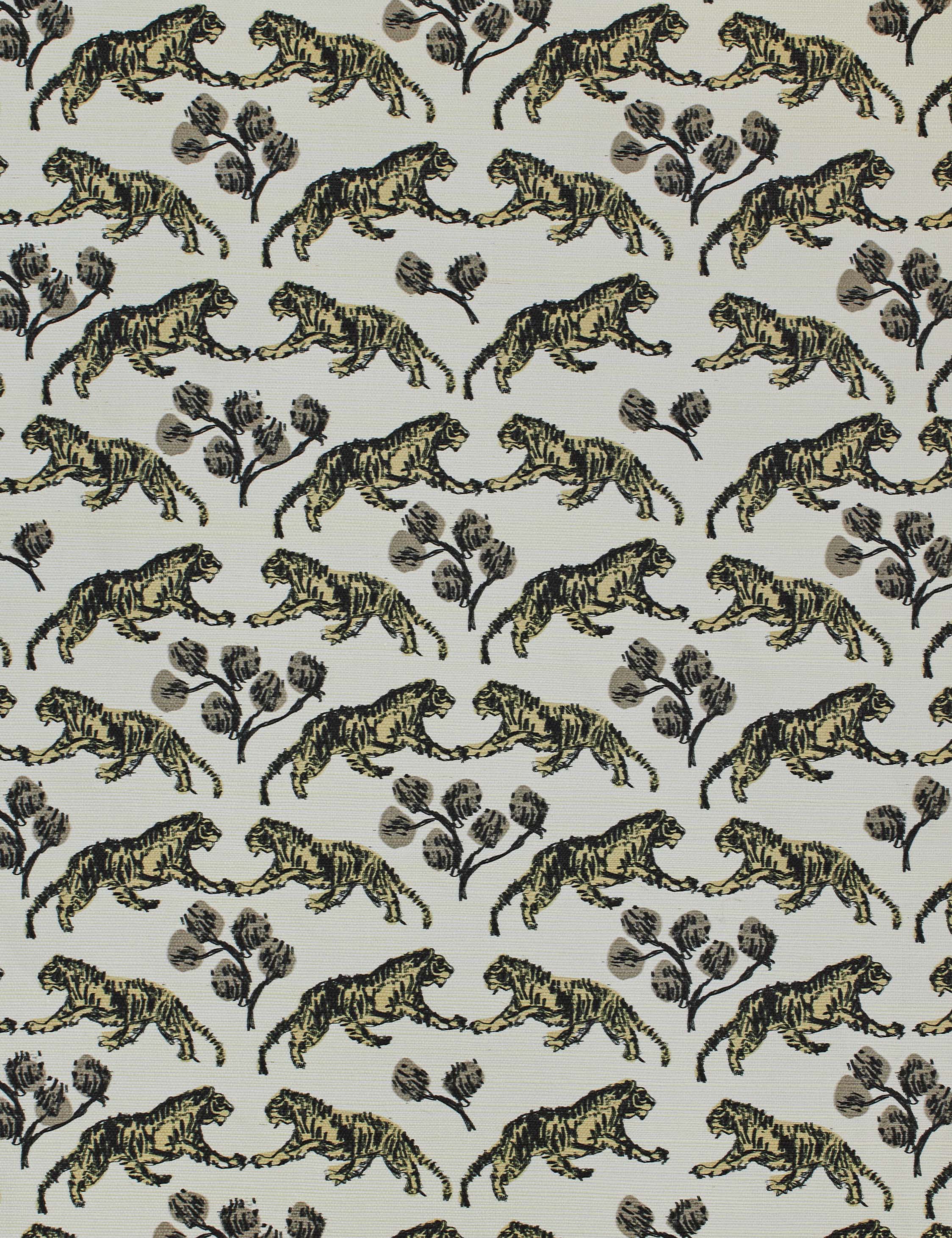 Tiger Grasscloth Wallpaper Swatch by Sarah Sherman Samuel, Ivory