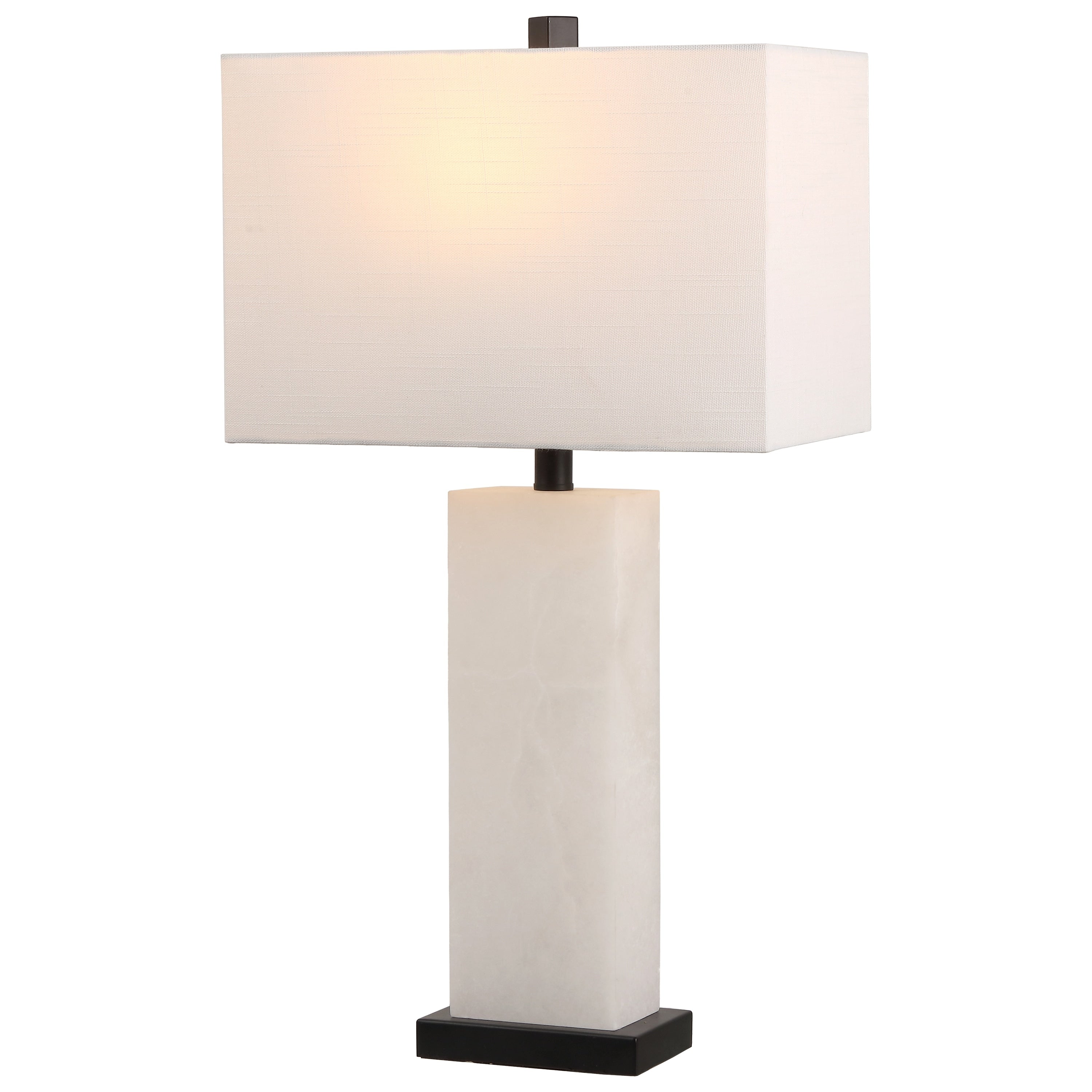 Tiggie 27 Contemporary Modern Alabaster Rectangular Led Table Lamp