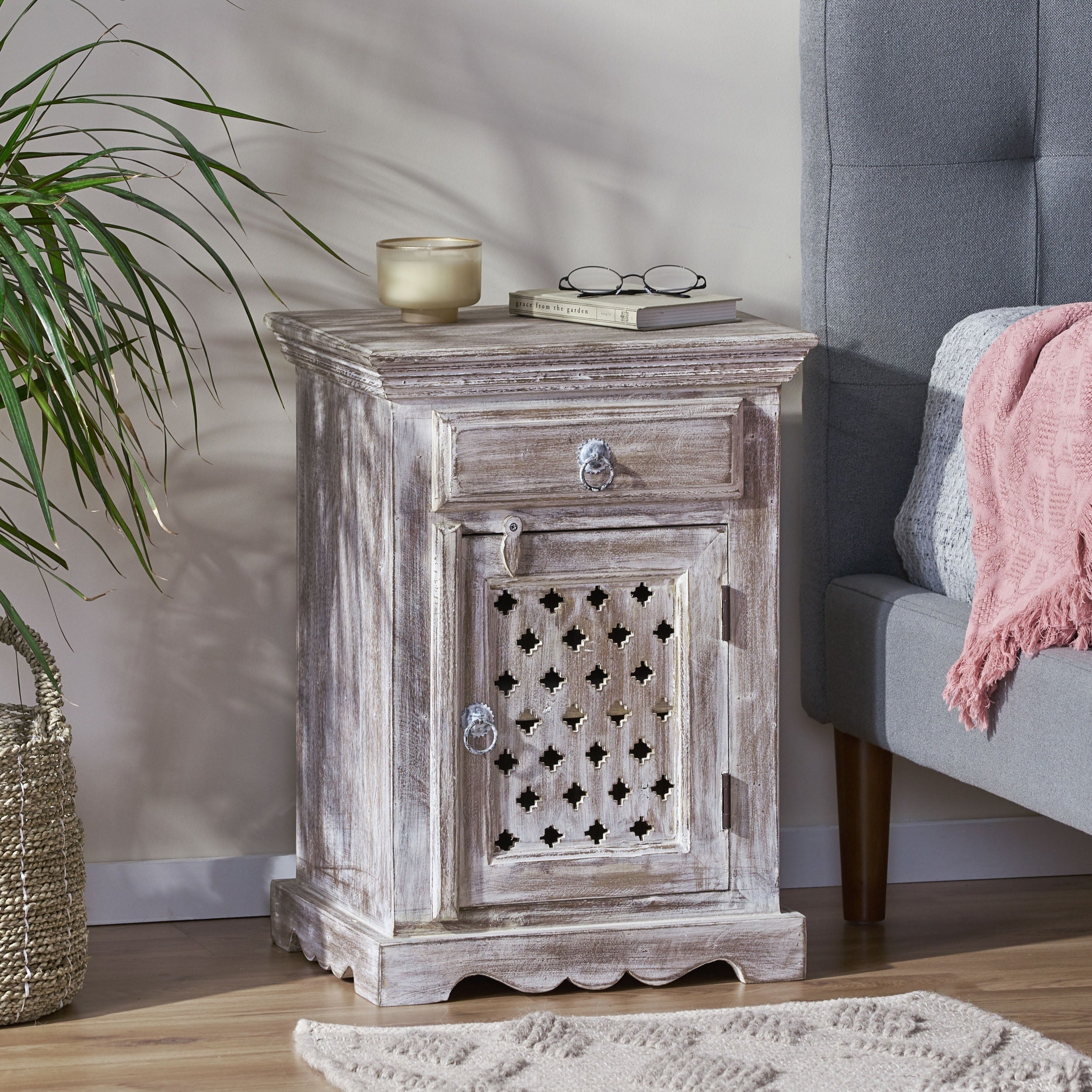 Tijeras Mango Wood Nightstand By Christopher Knight Home