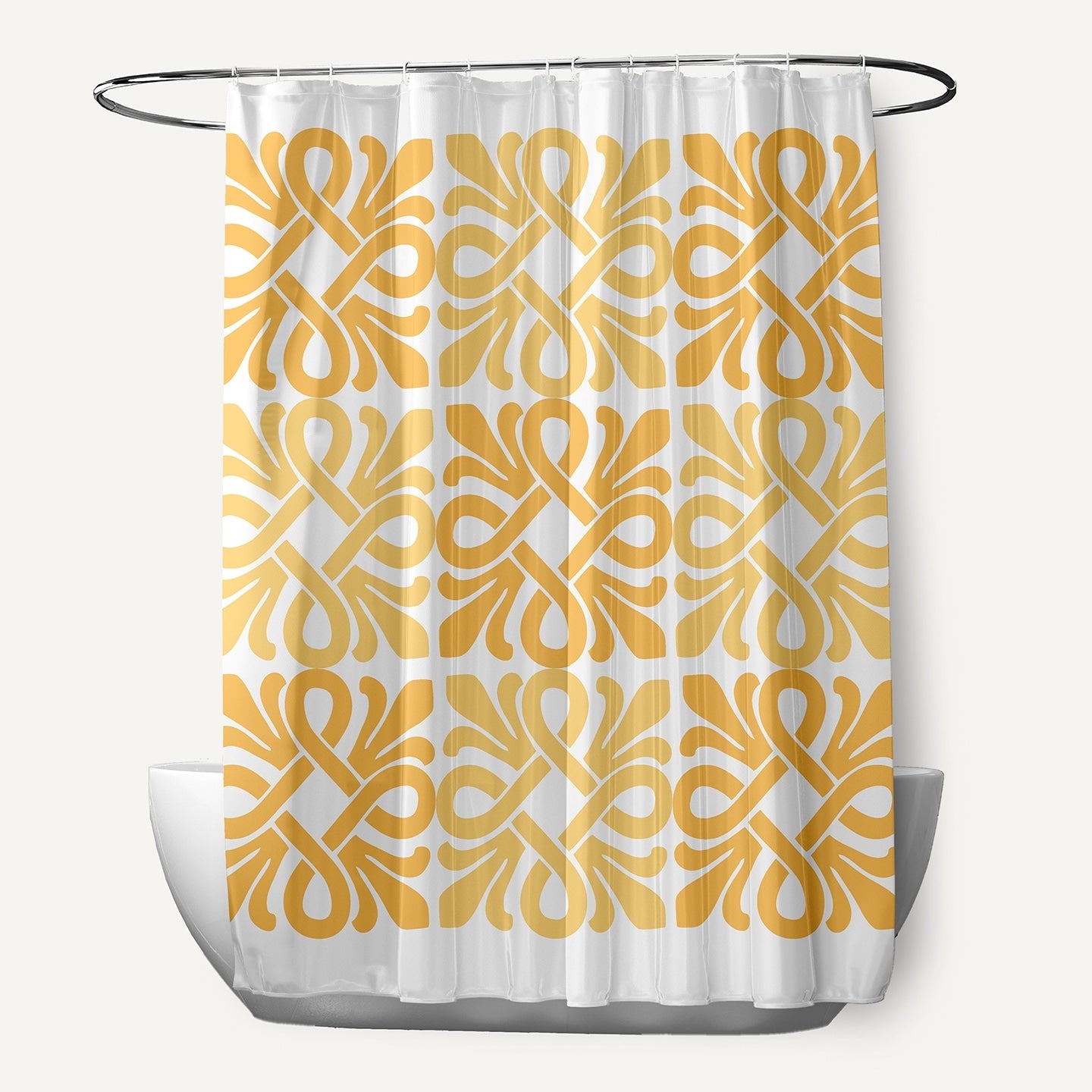 Tiki Square Geometric Print Shower Curtain