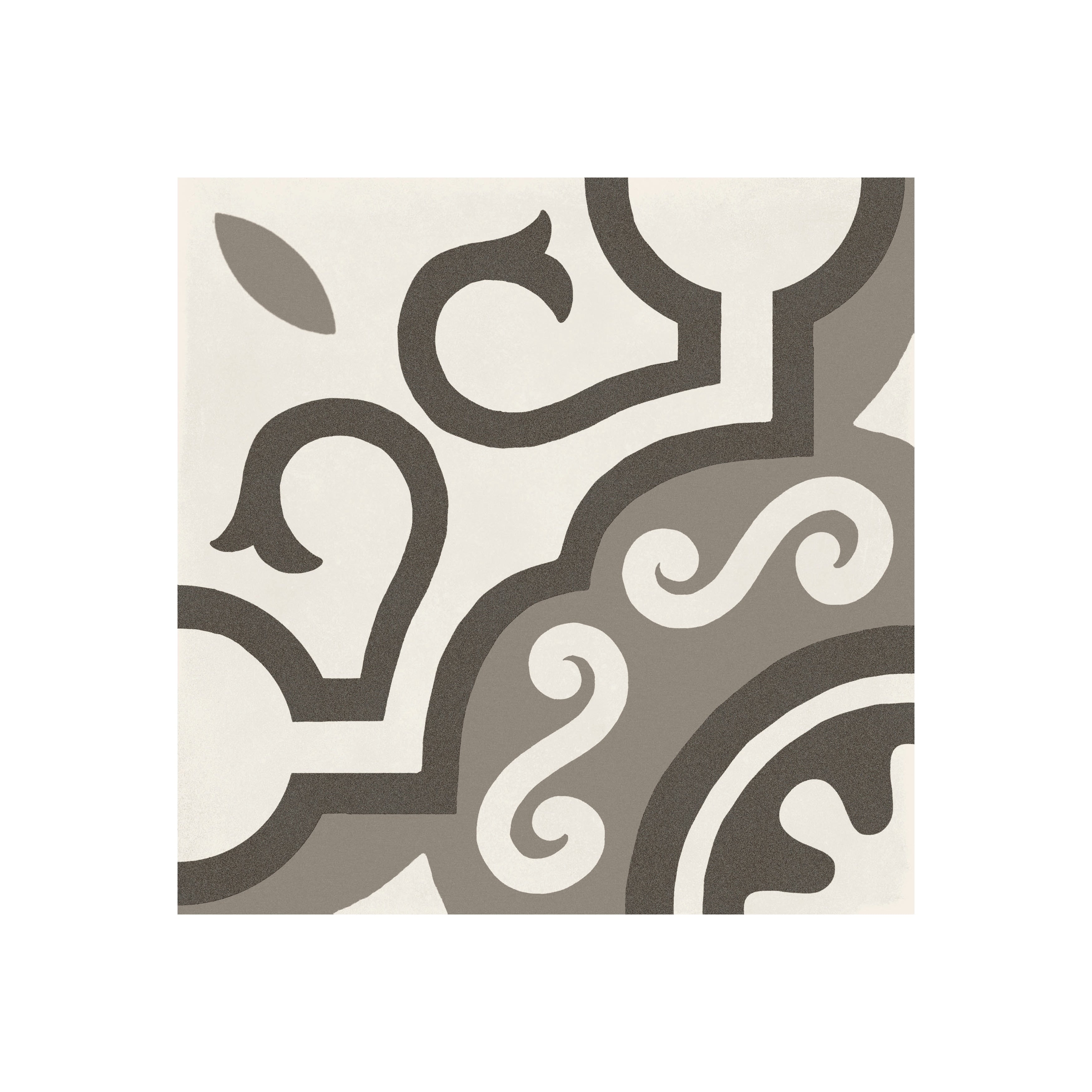 Hand Made Encaustic Look 8X8 Particular White Brown Decorative Blend