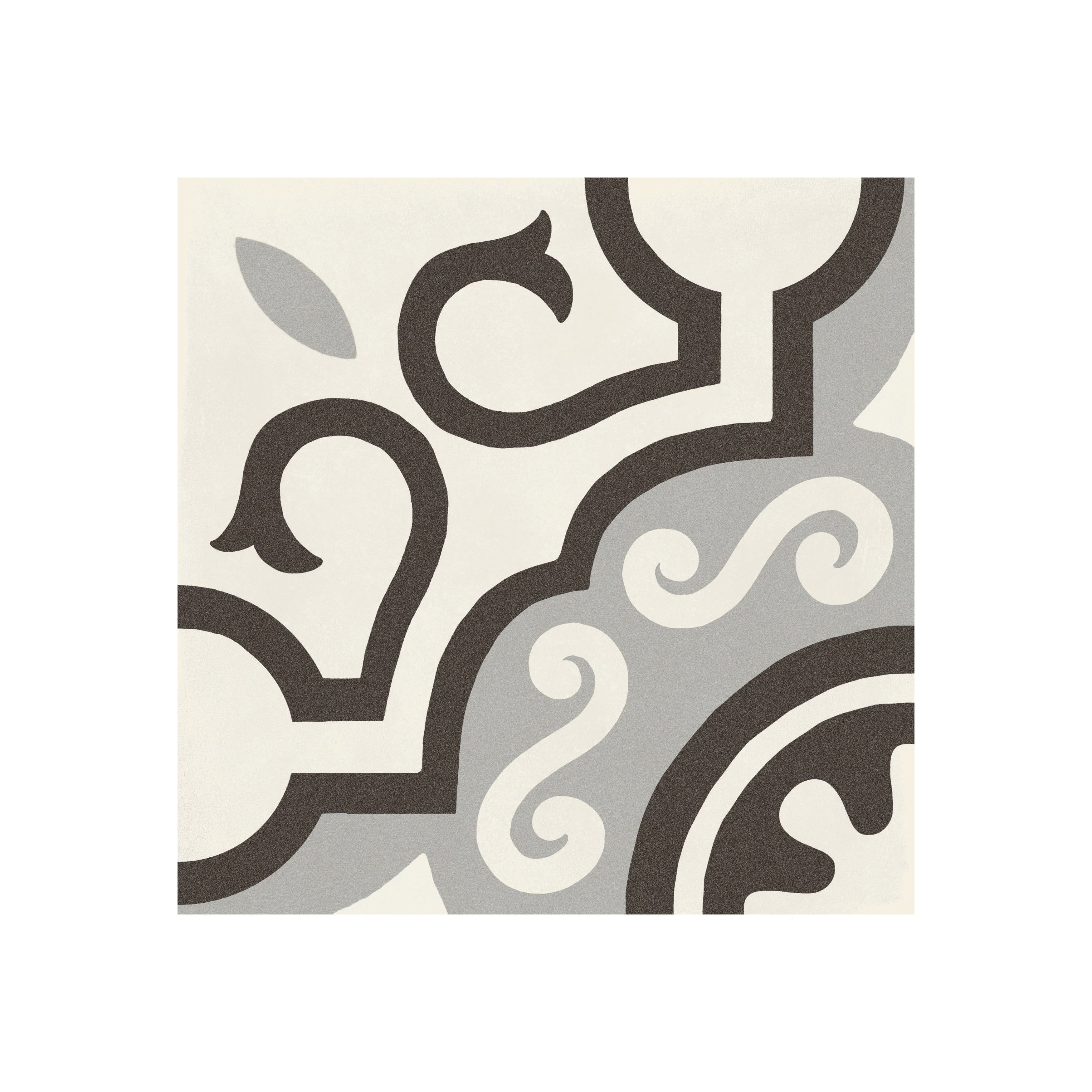 Hand Made Encaustic Look 8X8 Particular White Grey Decorative Blend