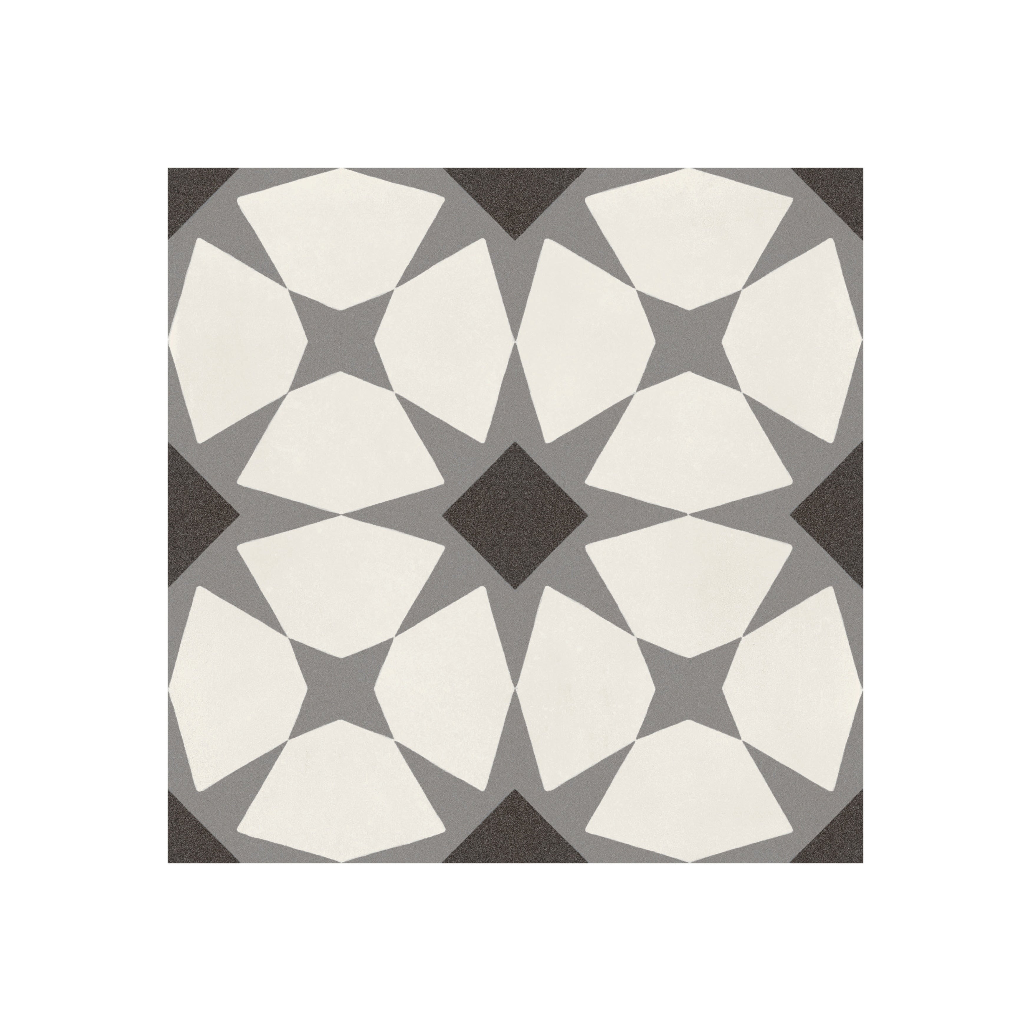 Hand Made Encaustic Look 8X8 Starbrite White Black Decorative Blend