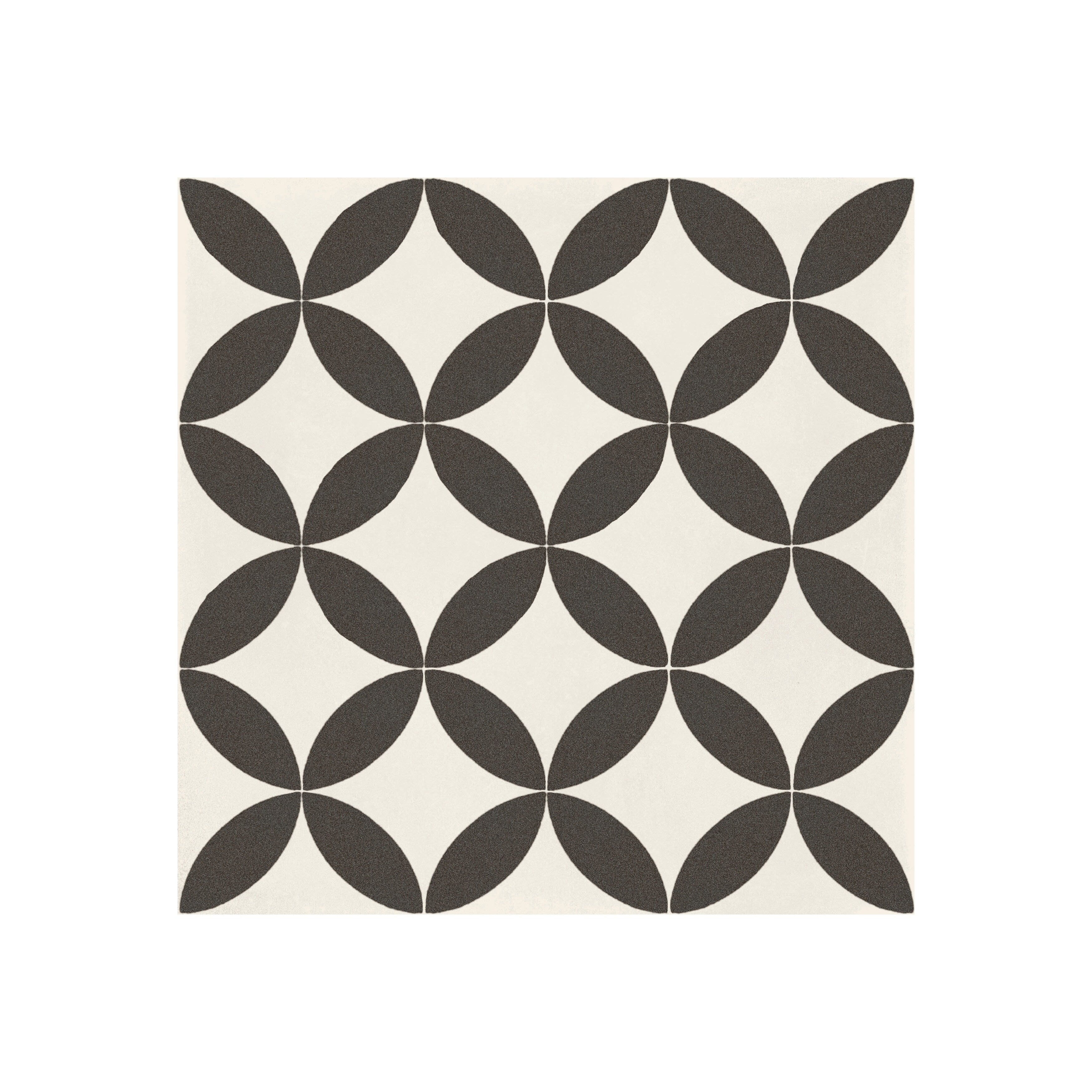 Hand Made Encaustic Look 8X8 Artois White Dark Grey Decorative Blend