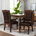 Furniture Of America Shayson Traditional Formal Brown Cherry Leatherette Arm Chair Set Of 2
