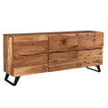 Carbon Loft Hernandez Handmade Acacia Wood 3 Door Live Edge Cabinet