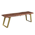 Timbergirl Sheesham Live Edge Gold Legs 50 Bench 60