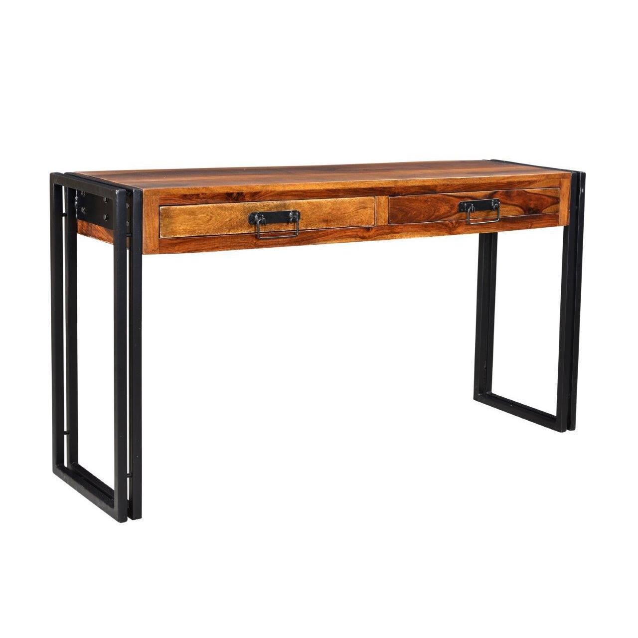 Timbergirl Solid Seesham Wood Console Table With Metal Legs