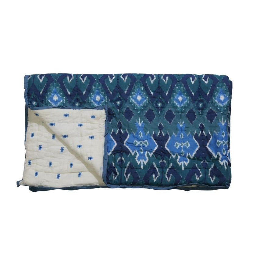 Timbergirl Cotton Hand Printed Tribal Quilt With 2 Shams