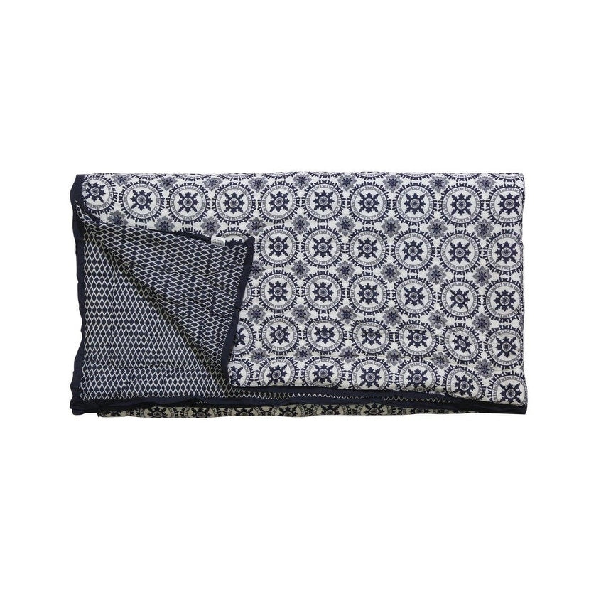 Timbergirl Cotton Handprinted Grey Quilt With 2 Shams