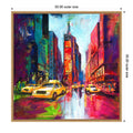Times Square With Yellow Cabs By Renate Holzner Framed Canvas Wall Art Print