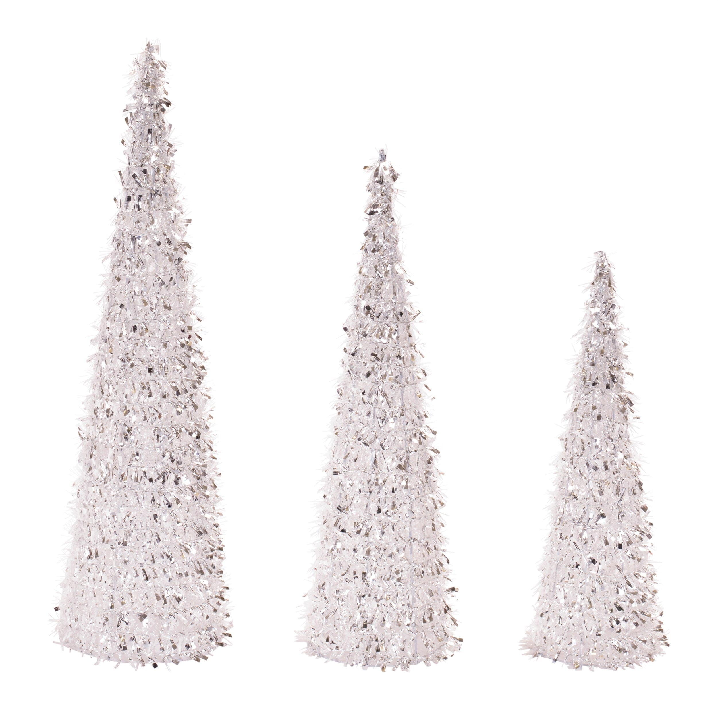 Tinsel Cone Tree Set Of 3