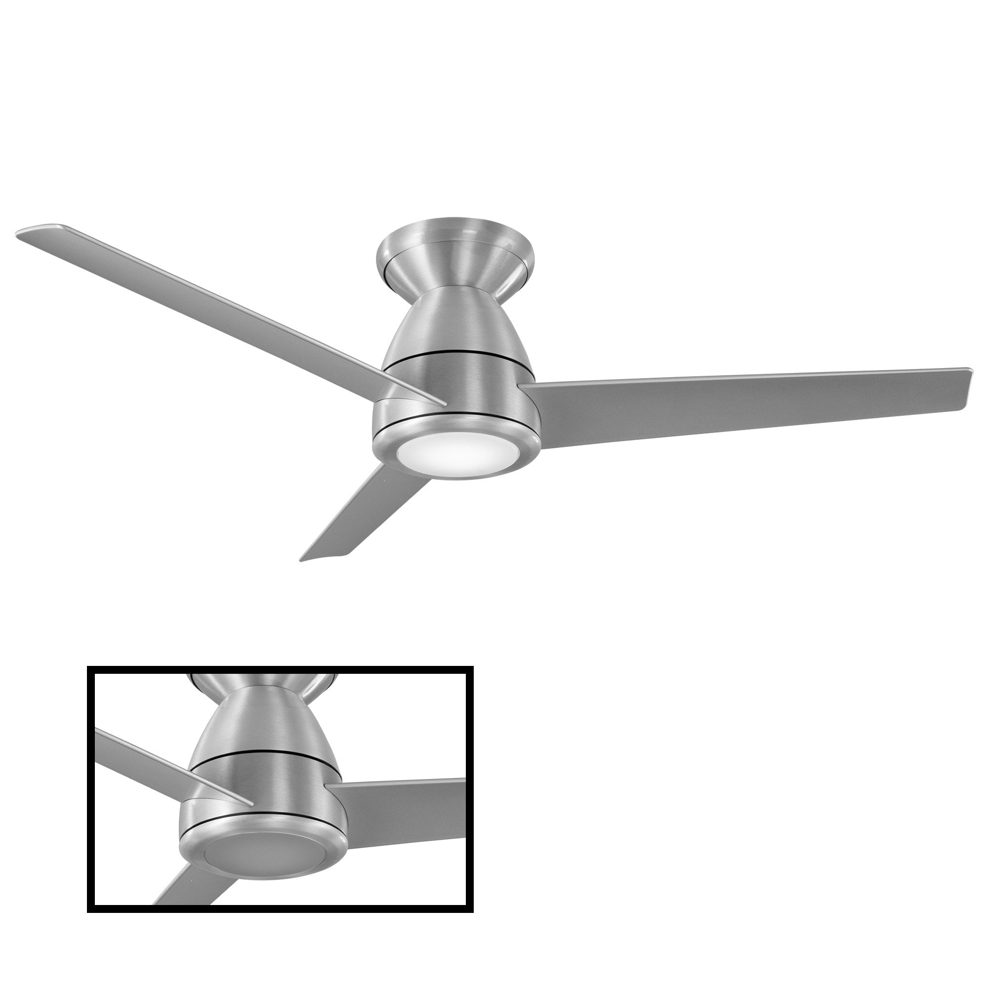 Tip Top Indoor And Outdoor 3 Blade Smart Flush Mount Ceiling Fan 44In With 3000K Led Light Kit And Remote Control
