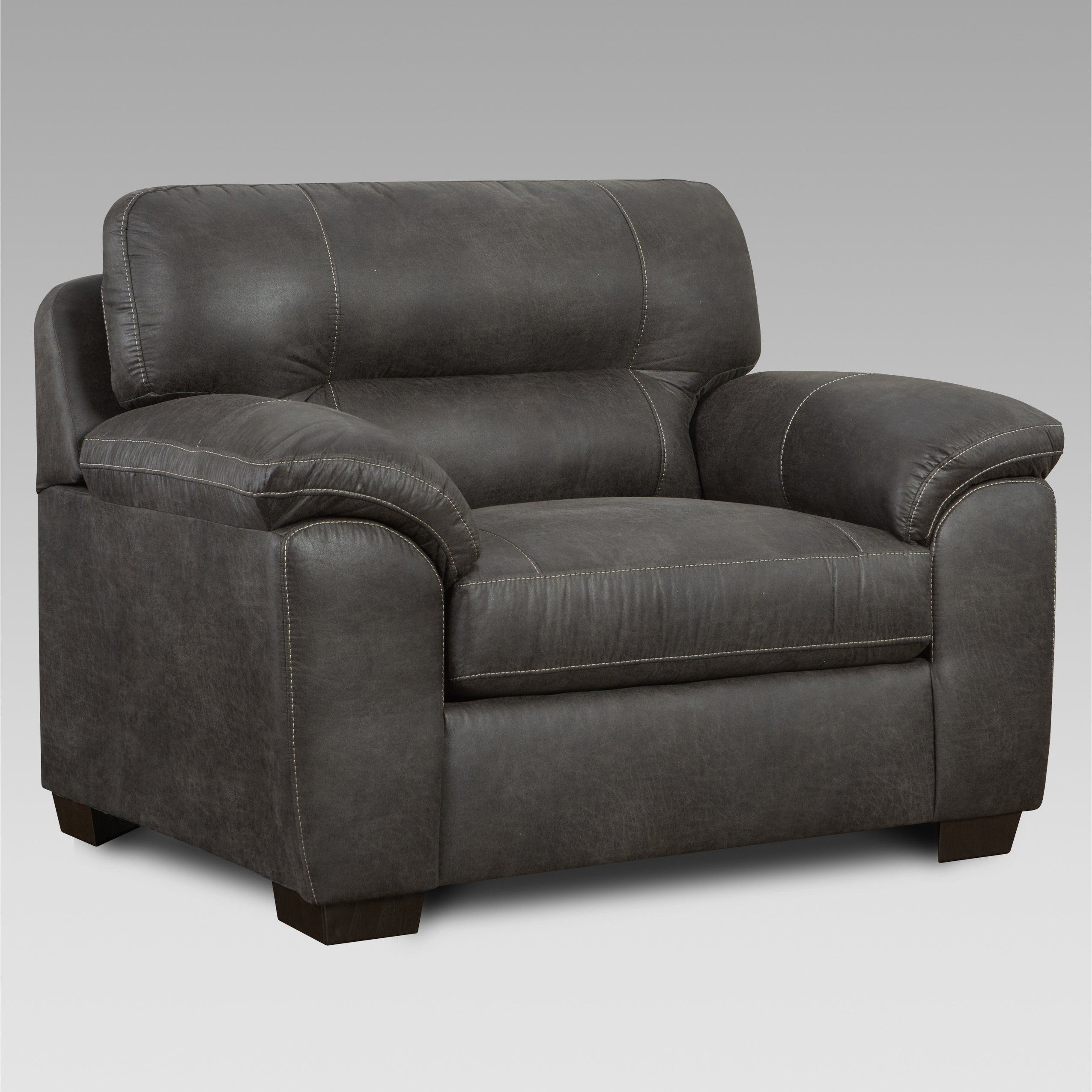 Tirana Contemporary Fabric Pillow Top Arm Chair In Sequoia Ash