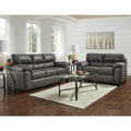 Tirana Contemporary Fabric Pillow Top Arm Sofa And Loveseat Set In Sequoia Ash