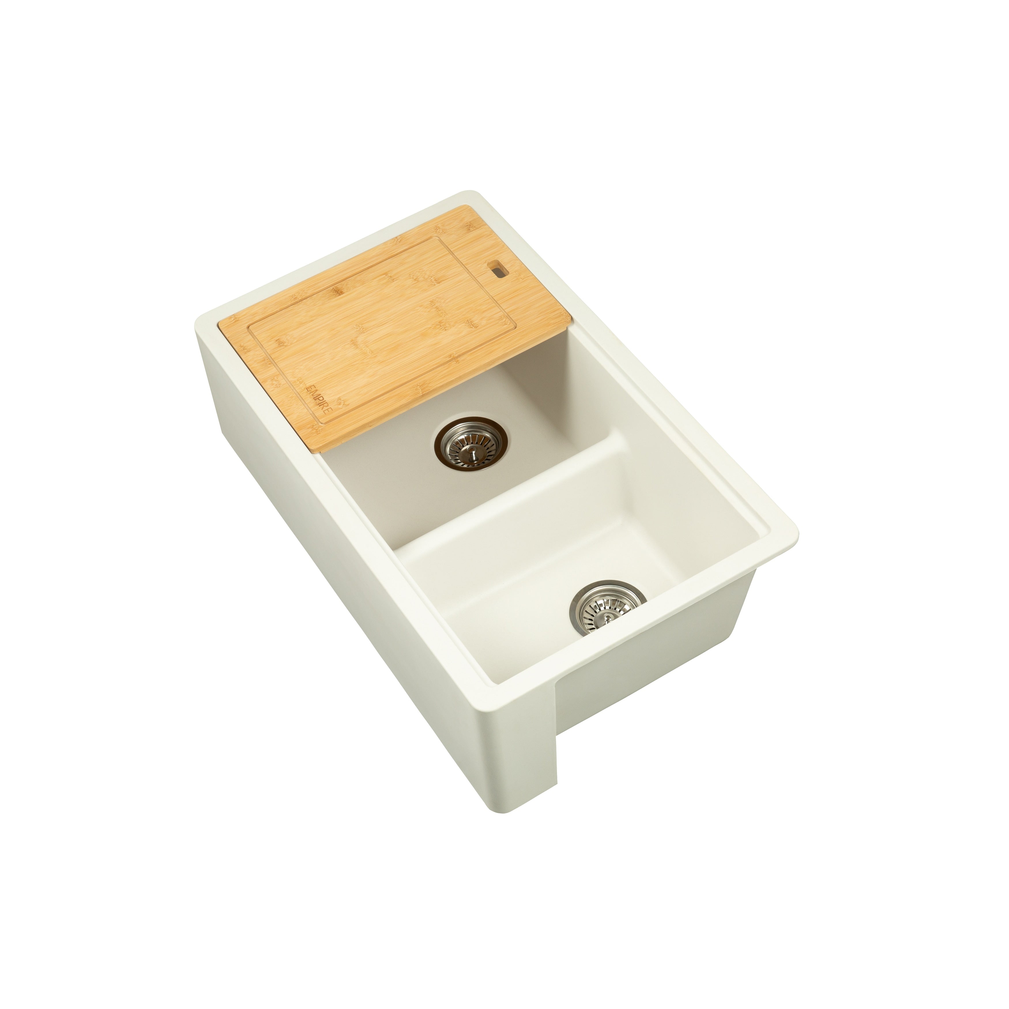 Titan Farmhouse Composite Granite 33 Double Bowl Kitchen Sink With Strainer
