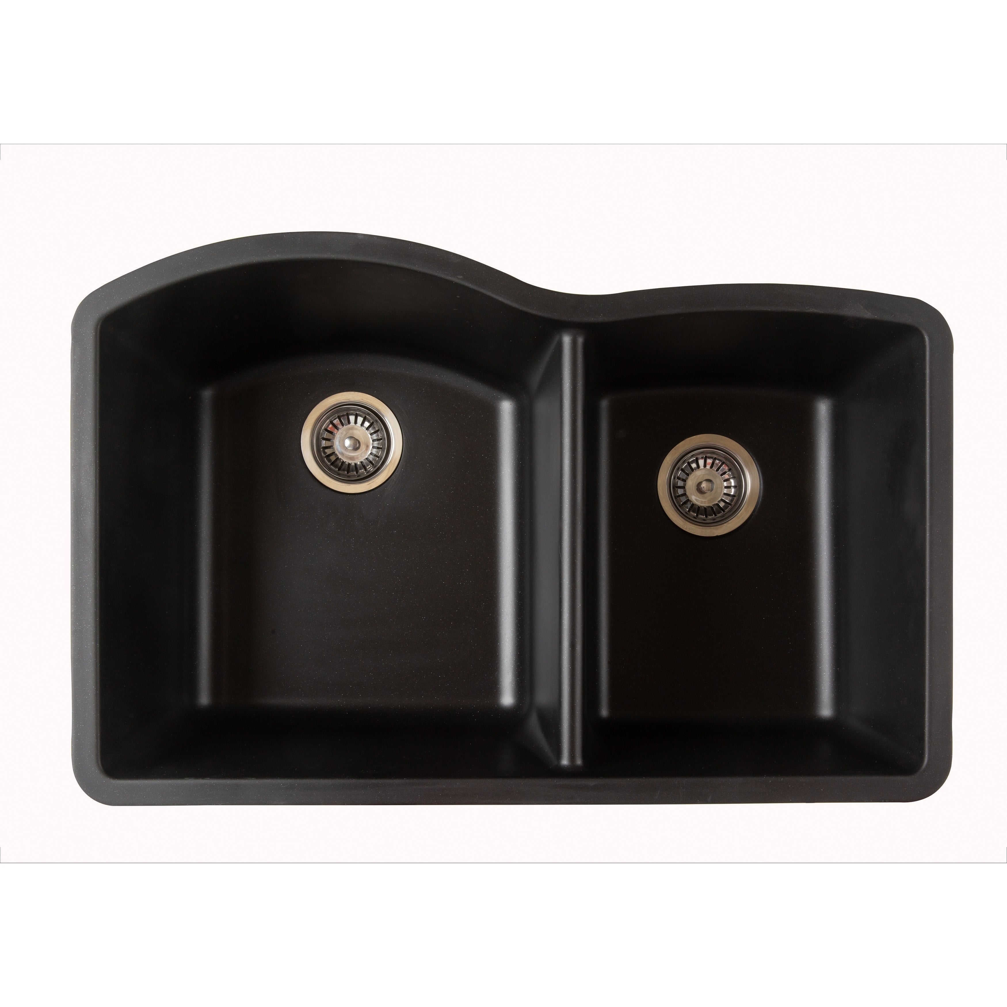Titan Quartz Undermount 32 In. 55 45 Double Bowl Kitchen Sink With Strainer