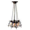 Titania 6 Light Black Adjustable Cord 8 Inch Edison Chandelier With Bulbs