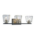 Tobey Matte Black Brushed Nickel 3 Light Clear Crystal Shade Wall Sconce
