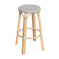 Butler Tobias Black White Rattan Bar Stool