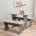 Tobin Grey Maple Table Bench 3Pc Set